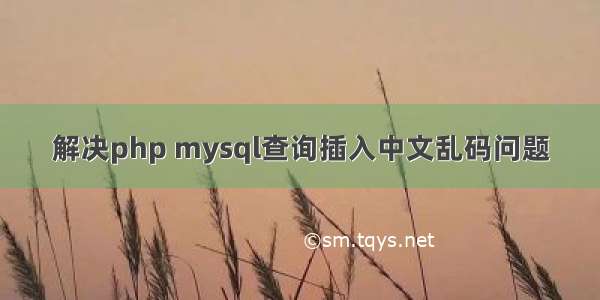 解决php mysql查询插入中文乱码问题