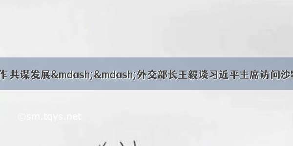 共叙友好 共话合作 共谋发展&mdash;&mdash;外交部长王毅谈习近平主席访问沙特 埃及 伊朗和阿