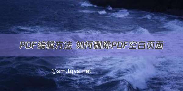 PDF编辑方法 如何删除PDF空白页面