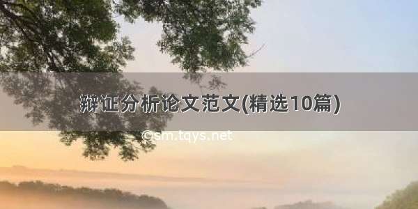 辩证分析论文范文(精选10篇)