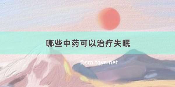 哪些中药可以治疗失眠