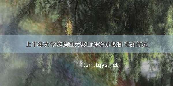 上半年大学英语四六级口语考试取消 笔试待定