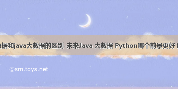 python大数据和java大数据的区别-未来Java 大数据 Python哪个前景更好 薪资更高？...