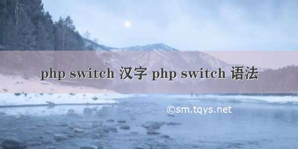 php switch 汉字 php switch 语法