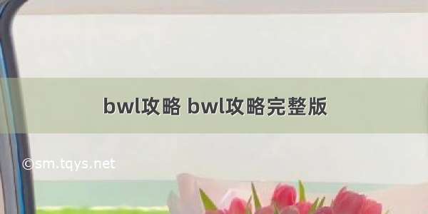 bwl攻略 bwl攻略完整版