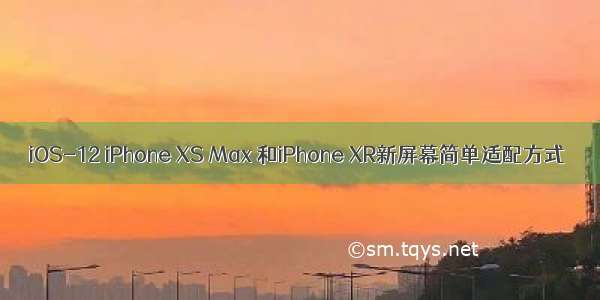 iOS-12 iPhone XS Max 和iPhone XR新屏幕简单适配方式