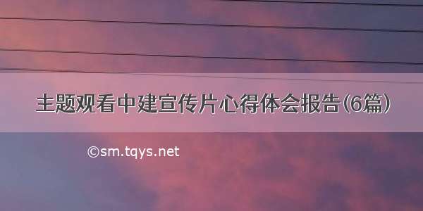 主题观看中建宣传片心得体会报告(6篇)