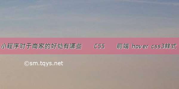 小程序对于商家的好处有哪些 – CSS – 前端 hover css3样式