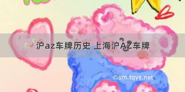 沪az车牌历史 上海沪AZ车牌