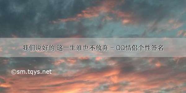 我们说好的 这一生谁也不放弃 - QQ情侣个性签名