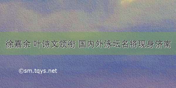 徐嘉余 叶诗文领衔 国内外泳坛名将现身济南