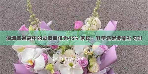 深圳普通高中的录取率仅为45% 家长：升学还是要靠补习班