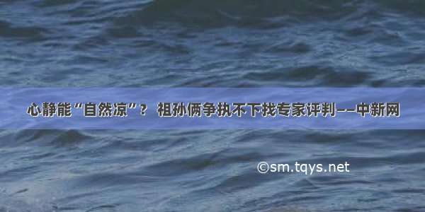 心静能“自然凉”？ 祖孙俩争执不下找专家评判——中新网