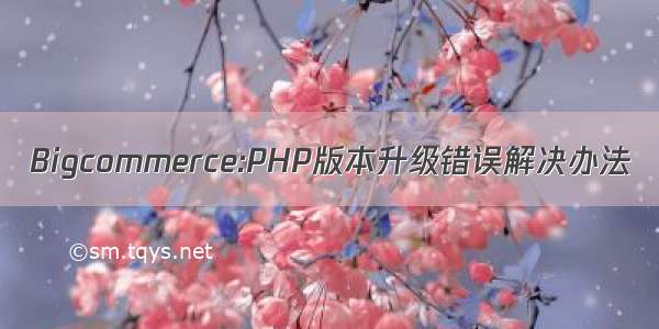 Bigcommerce:PHP版本升级错误解决办法