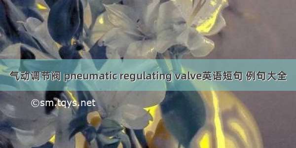 气动调节阀 pneumatic regulating valve英语短句 例句大全