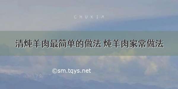 清炖羊肉最简单的做法 炖羊肉家常做法