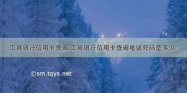 工商银行信用卡查询 工商银行信用卡查询电话号码是多少？