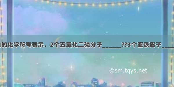 （1）用适当的化学符号表示．2个五氧化二磷分子______??3个亚铁离子______??碳酸根离