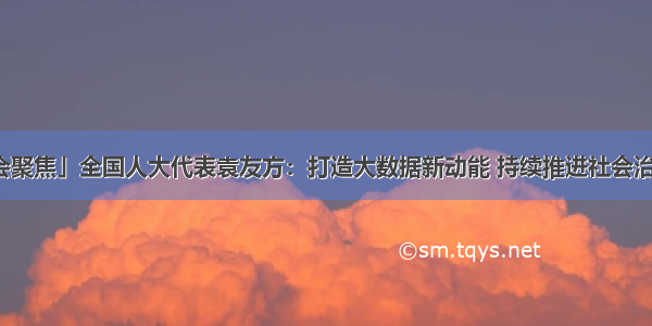 「两会聚焦」全国人大代表袁友方：打造大数据新动能 持续推进社会治理创新