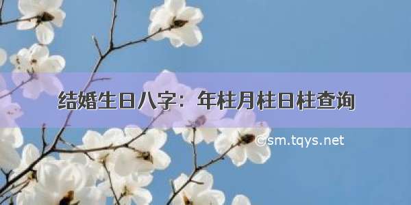 结婚生日八字：年柱月柱日柱查询