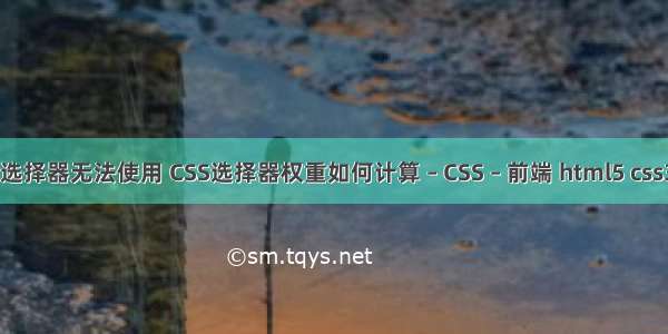 css标签选择器无法使用 CSS选择器权重如何计算 – CSS – 前端 html5 css3 环形图