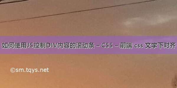 如何使用JS控制DIV内容的滚动条 – CSS – 前端 css 文字下对齐