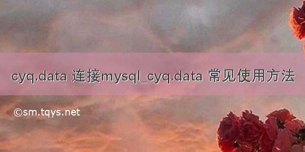 cyq.data 连接mysql_cyq.data 常见使用方法