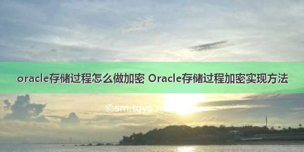 oracle存储过程怎么做加密 Oracle存储过程加密实现方法