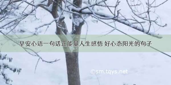 早安心语一句话正能量人生感悟 好心态阳光的句子