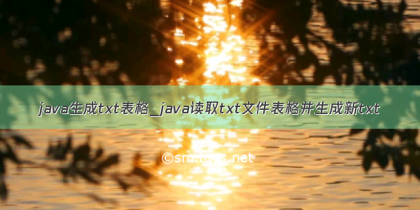 java生成txt表格_java读取txt文件表格并生成新txt