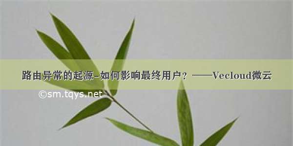 路由异常的起源-如何影响最终用户？——Vecloud微云