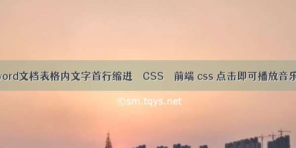 word文档表格内文字首行缩进 – CSS – 前端 css 点击即可播放音乐