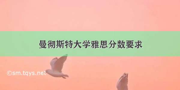 曼彻斯特大学雅思分数要求