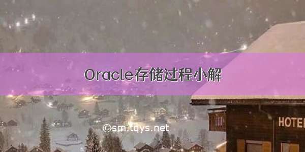 Oracle存储过程小解