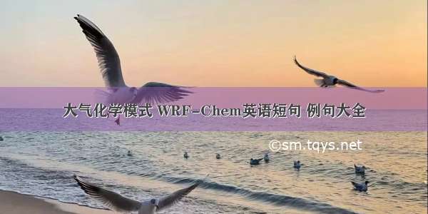 大气化学模式 WRF-Chem英语短句 例句大全