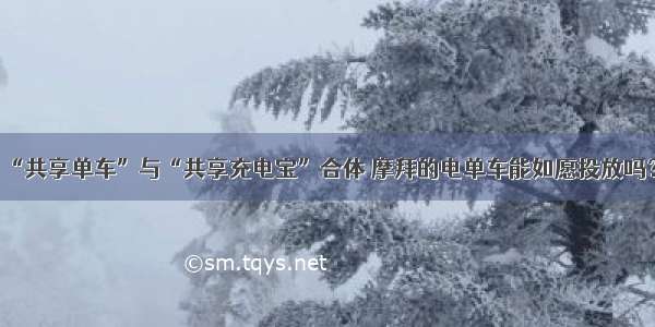 “共享单车”与“共享充电宝”合体 摩拜的电单车能如愿投放吗？