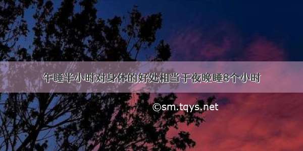 午睡半小时对身体的好处相当于夜晚睡8个小时