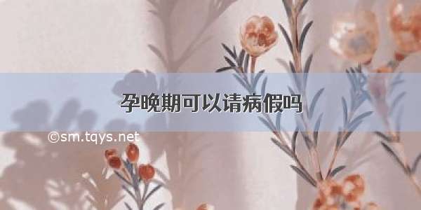 孕晚期可以请病假吗