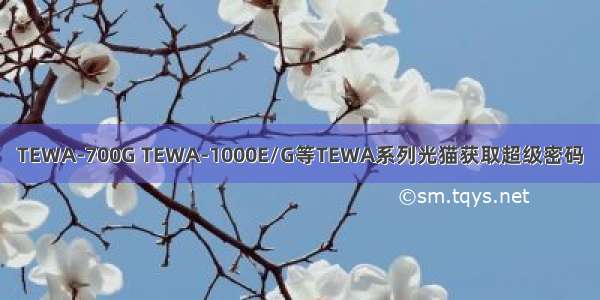 TEWA-700G TEWA-1000E/G等TEWA系列光猫获取超级密码