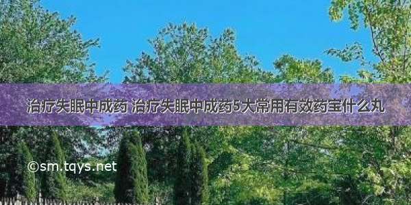 治疗失眠中成药 治疗失眠中成药5大常用有效药宝什么丸