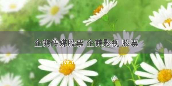 企鹅传媒股票 企鹅影视 股票