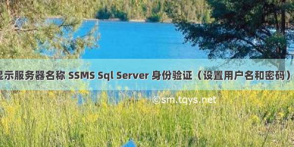 ssms不显示服务器名称 SSMS Sql Server 身份验证（设置用户名和密码）方式登陆