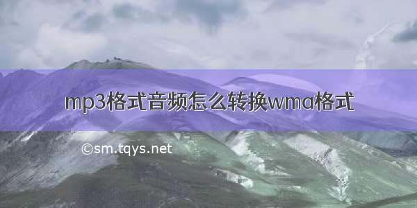 mp3格式音频怎么转换wma格式