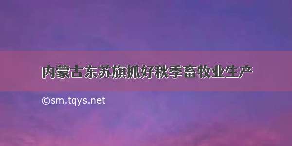 内蒙古东苏旗抓好秋季畜牧业生产