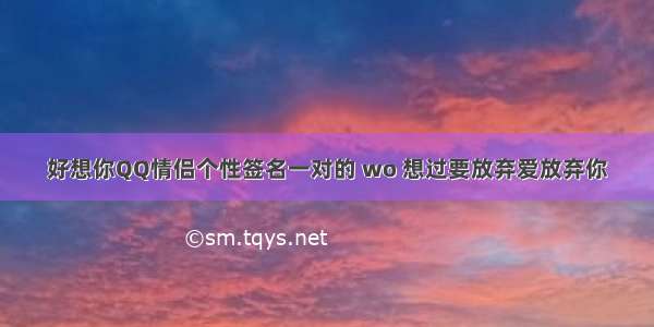 好想你QQ情侣个性签名一对的 wo 想过要放弃爱放弃你