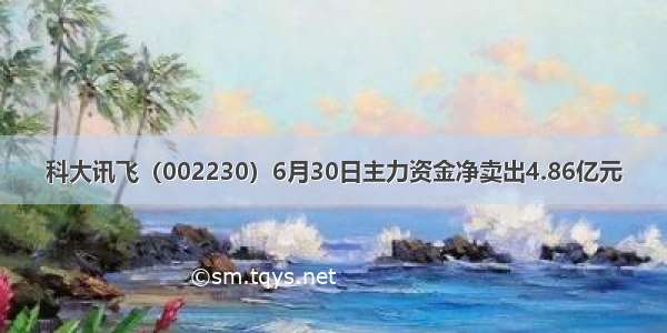 科大讯飞（002230）6月30日主力资金净卖出4.86亿元