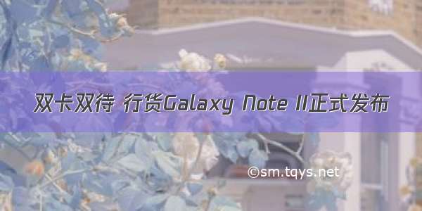 双卡双待 行货Galaxy Note II正式发布
