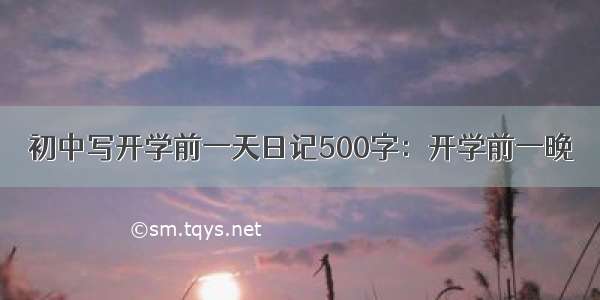 初中写开学前一天日记500字：开学前一晚