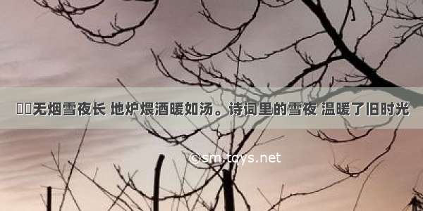 榾柮无烟雪夜长 地炉煨酒暖如汤。诗词里的雪夜 温暖了旧时光