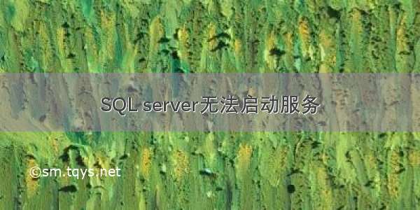 SQL server无法启动服务